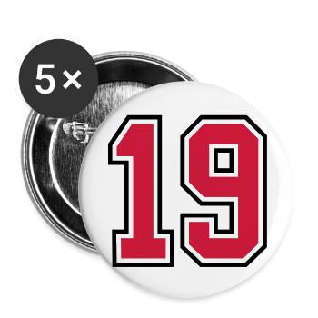 19 sports jersey football number - Buttons large 2.2''/56 mm (5-pack) - white - Front