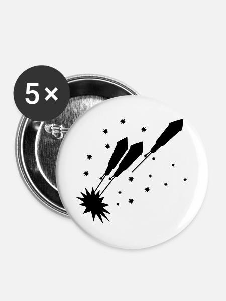 Raketen rockets new year - Buttons groß 56 mm (5er Pack) - Weiß