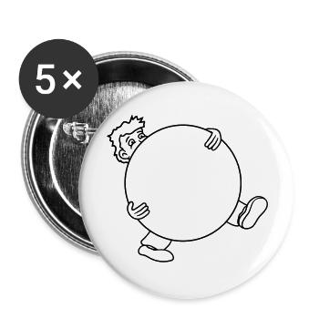 ball ball carry big heavy man figu - Buttons large 2.2''/56 mm (5-pack) - white - Front