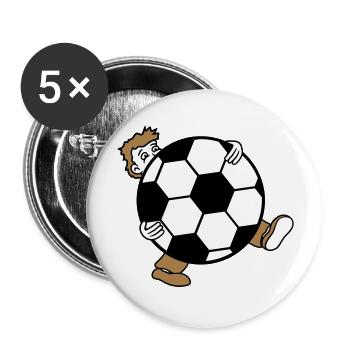 sport soccer club huge kicker goal ball ball - Buttons large 2.2''/56 mm (5-pack) - white - Front