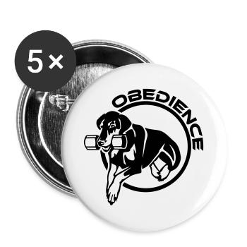 453 Dobermann Obedience - Buttons groß 56 mm (5er Pack) - Weiß - Vorne