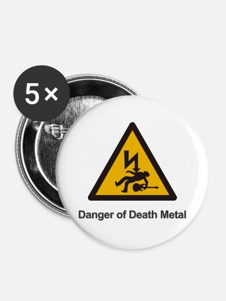 Electricity - death metal - Buttons groß 56 mm (5er Pack) - Weiß