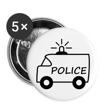 police_truck - Buttons large 2.2''/56 mm (5-pack) - white - Front