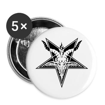 Pentagram__V018 - Lot de 5 grands badges (56 mm) - blanc - Devant