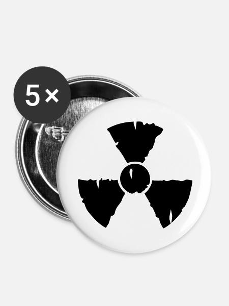 radio active / radioactive - Buttons groß 56 mm (5er Pack) - Weiß