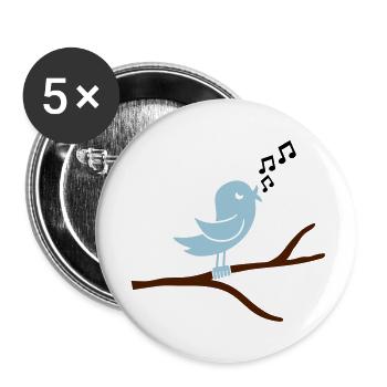 vogel_1_f3 - Buttons groß 56 mm (5er Pack) - Weiß - Vorne