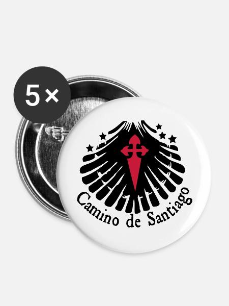 camnio_de_santiago_shell_stars - Buttons groß 56 mm (5er Pack) - Weiß