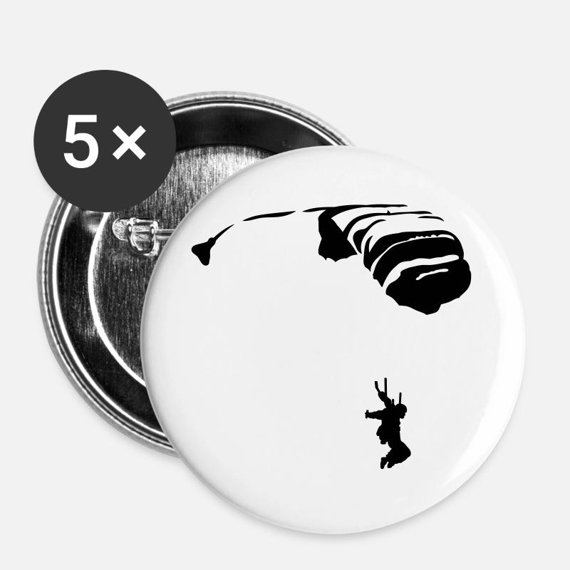 parachuting - Buttons large 2.2''/56 mm (5-pack) - white