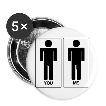 You.. Me.. Silhouette Man - Buttons large 2.2''/56 mm (5-pack) - white - Front