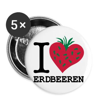 i_love_erdbeeren_3 - Buttons large 2.2''/56 mm (5-pack) - white - Front