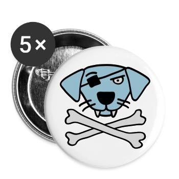 pirate_dog_042013_a_3c - Buttons large 2.2''/56 mm (5-pack) - white - Front