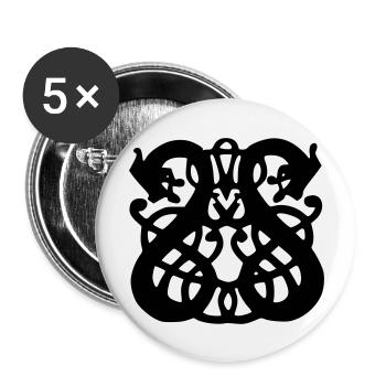 Wikinger - Buttons groß 56 mm (5er Pack) - Weiß - Vorne