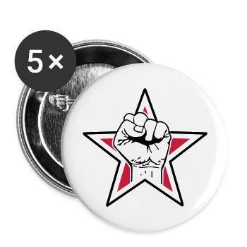 Star fist - fist freedom fighting freedom stars - Buttons large 2.2''/56 mm (5-pack) - white - Front
