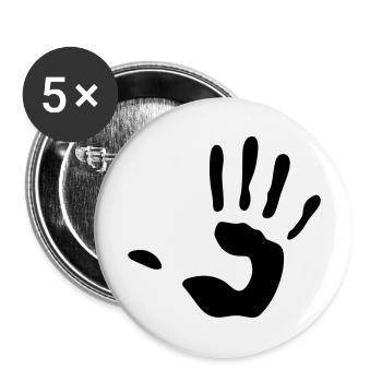 tribal main - Lot de 5 grands badges (56 mm) - blanc - Devant