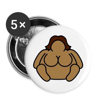 Fat Woman - Buttons large 2.2''/56 mm (5-pack) - white - Front