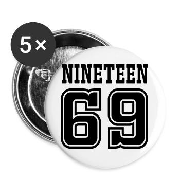 1969 - Buttons groß 56 mm (5er Pack) - Weiß - Vorne