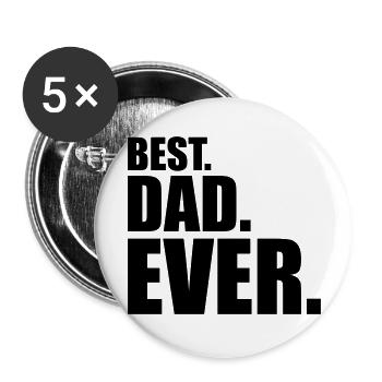 Best Dad Ever - Lot de 5 grands badges (56 mm) - blanc - Devant