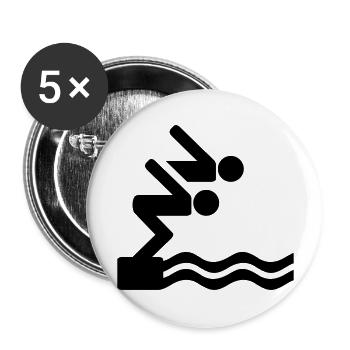 Schwimmen - Buttons groß 56 mm (5er Pack) - Weiß - Vorne
