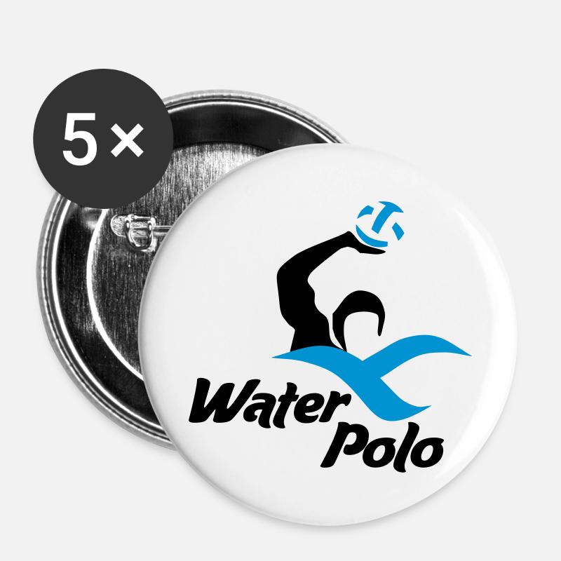 waterpolo - Buttons groß 56 mm (5er Pack) - Weiß