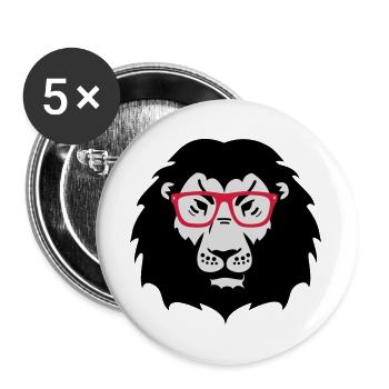 verres lion de lion - Lot de 5 grands badges (56 mm) - blanc - Devant