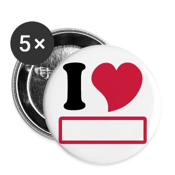 I love à personnaliser - Lot de 5 grands badges (56 mm) - blanc - Devant