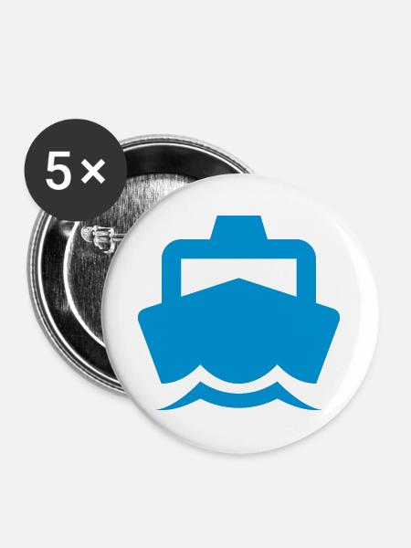 Ship Schiff - Buttons groß 56 mm (5er Pack) - Weiß