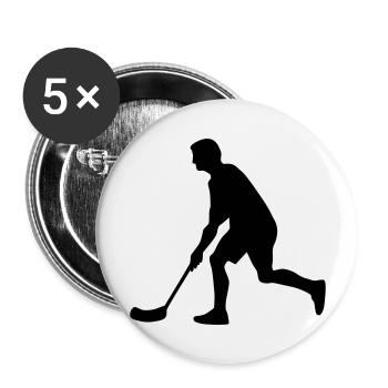 Floorball - Buttons groß 56 mm (5er Pack) - Weiß - Vorne