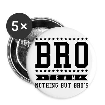 bro_team_dx1 - Lot de 5 grands badges (56 mm) - blanc - Devant