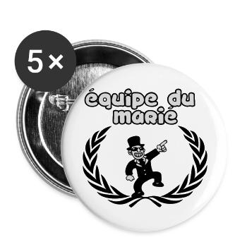 Das Team des Bräutigams - Buttons groß 56 mm (5er Pack) - Weiß - Vorne