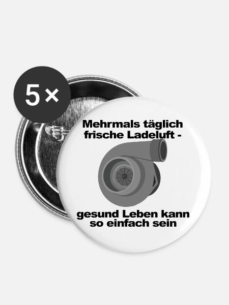 Gesund Leben Turbo Ladeluft - Buttons groß 56 mm (5er Pack) - Weiß