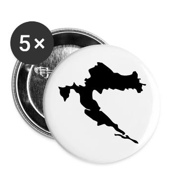 Croatia - Buttons large 2.2''/56 mm (5-pack) - white - Front