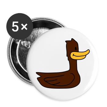 Funny Duck - Buttons groß 56 mm (5er Pack) - Weiß - Vorne