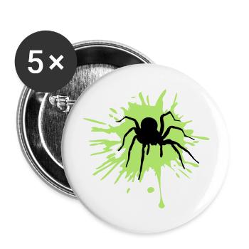 spinne vogelspinne klecks graffiti tropfen farbe b - Buttons groß 56 mm (5er Pack) - Weiß - Vorne