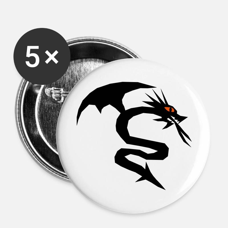 A Dragon Dragon - Buttons large 2.2''/56 mm (5-pack) - white