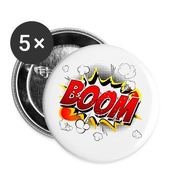 Boom Comic Grafik - Buttons groß 56 mm (5er Pack) - Weiß - Vorne