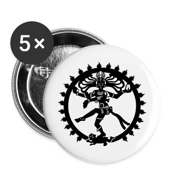 shiva zen india god of dance yoga zen - Buttons large 2.2''/56 mm (5-pack) - white - Front