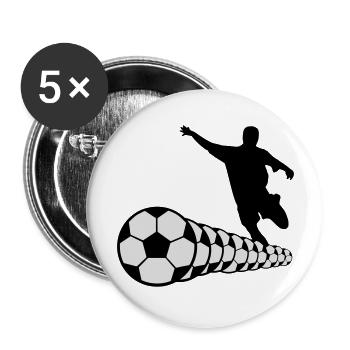 Fußballer Fußball 2c - Buttons groß 56 mm (5er Pack) - Weiß - Vorne