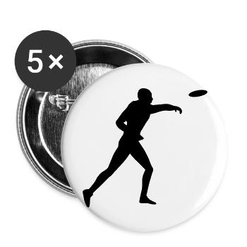 lancer de disque - Lot de 5 grands badges (56 mm) - blanc - Devant