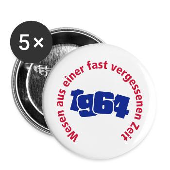 Born in 1964 - being from another time - Buttons large 2.2''/56 mm (5-pack) - white - Front