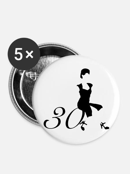 1930er Stewardess - Buttons groß 56 mm (5er Pack) - Weiß