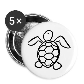 turtle - Buttons groß 56 mm (5er Pack) - Weiß - Vorne