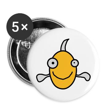 Funny Fish - Buttons groß 56 mm (5er Pack) - Weiß - Vorne