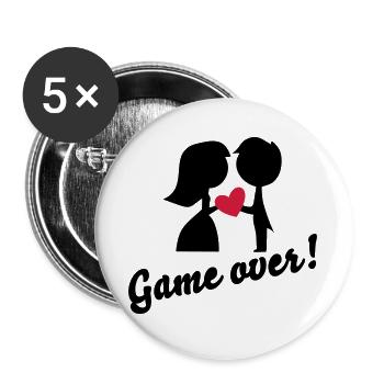 wedding - Buttons large 2.2''/56 mm (5-pack) - white - Front
