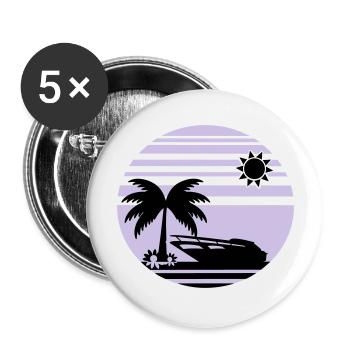 sunset_beach2 - Buttons groß 56 mm (5er Pack) - Weiß - Vorne