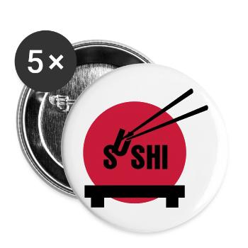 japan_sushi_2c - Buttons groß 56 mm (5er Pack) - Weiß - Vorne