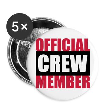 Official Crew Member - Lot de 5 grands badges (56 mm) - blanc - Devant