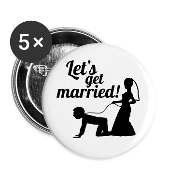Permet de se marier célibataire adieu - Lot de 5 grands badges (56 mm) - blanc - Devant