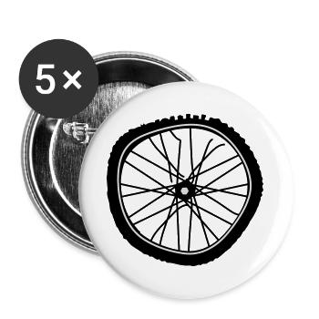 A broken bicycle tire - Buttons large 2.2''/56 mm (5-pack) - white - Front