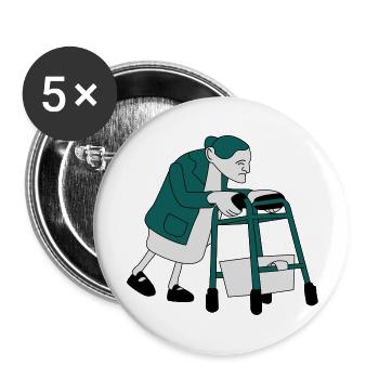 Granny - Buttons groß 56 mm (5er Pack) - Weiß - Vorne