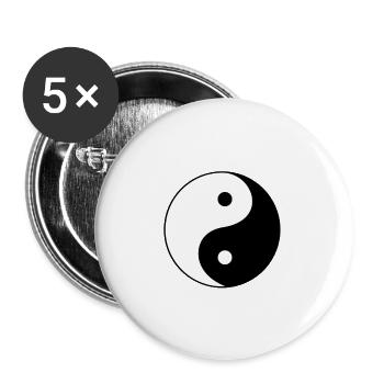 yin yang - Buttons groß 56 mm (5er Pack) - Weiß - Vorne